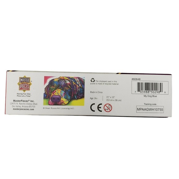 NEW!! Dean Russo "My Dog Blue" 500 Pc Puzzle Signature Collection MasterPieces - Picture 2 of 5